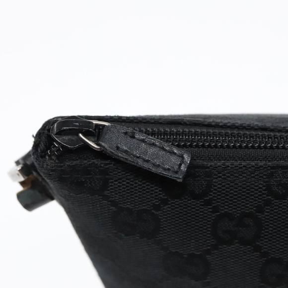 GUCCI GG Canvas Accessory Pouch Black Silver 039 1103 Auth 92636 - Picture 8 of 16